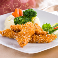 Sesame Chicken Fingers with Two Dipping Sauces